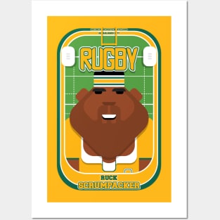 Rugby Gold and Green - Ruck Scrumpacker - Hayes version Posters and Art